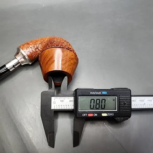 Caminetto 8.L.11 Partially Rusticated Rhodesian Estate Briar Pipe, Italian Estates - Image 11