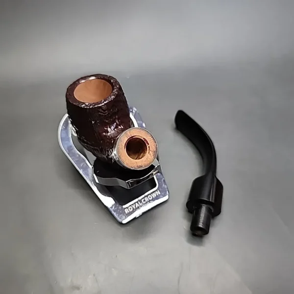 Peterson Christmas 2023, 221 Sandblasted Bent Billiard Estate Briar Pipe, Unsmoked - Image 12