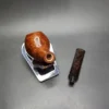 Dave Neeb Smooth Devil Anse Handmade Briar Pipe, New - Image 12