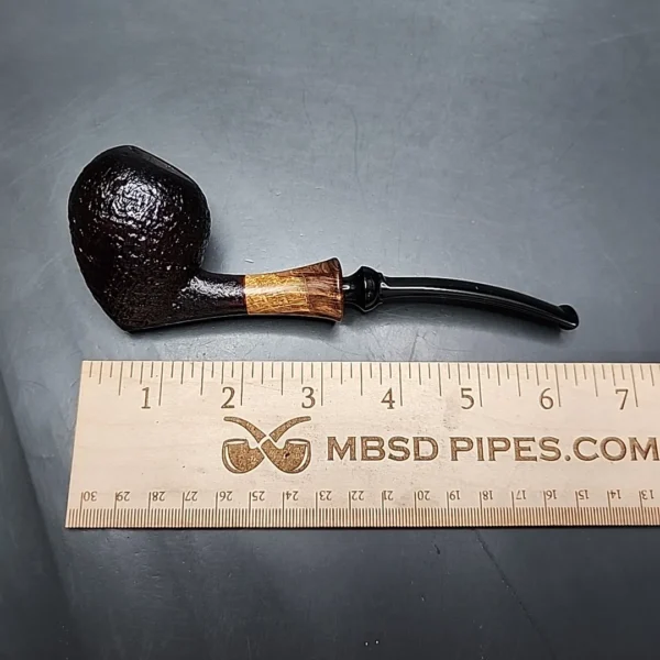 J Mouton Sandblasted Acorn Handmade Briar Pipe, New - Image 11