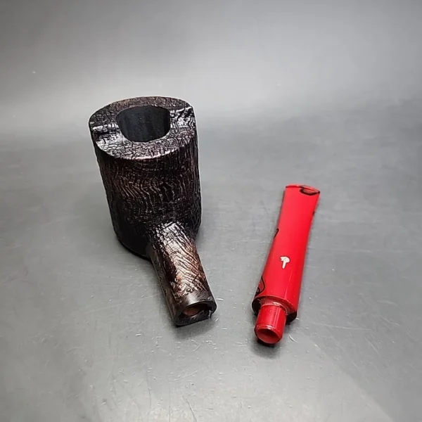 Mastro Geppetto by Ser Jacopo Windshield Poker Sandblasted Estate Briar Pipe, Unsmoked - Image 12