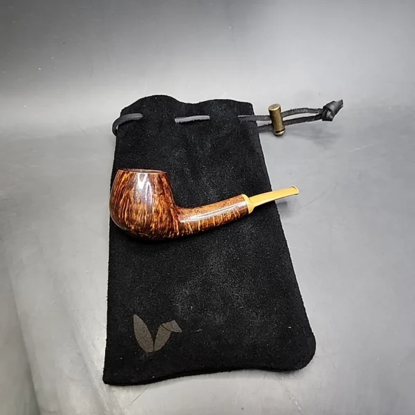 Chris Morgan Smooth Bent Brandy Handmade Briar Pipe, New - Image 13