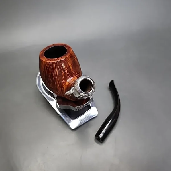 1996 Peterson Silver Mounted Army 68 Bent Brandy Estate Briar Pipe, Irish Estates - Image 13