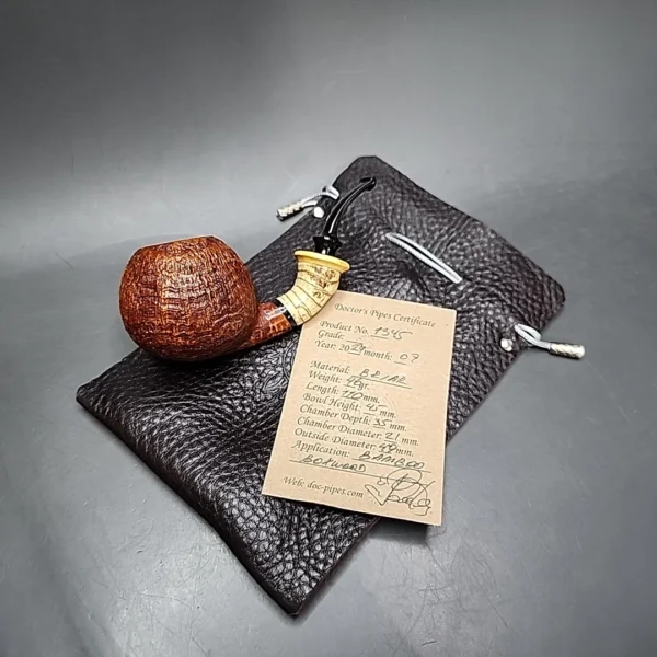 Doctor's Pipes Flash Grade Sandblasted Bent Apple Handmade Briar Pipe, New - Image 13