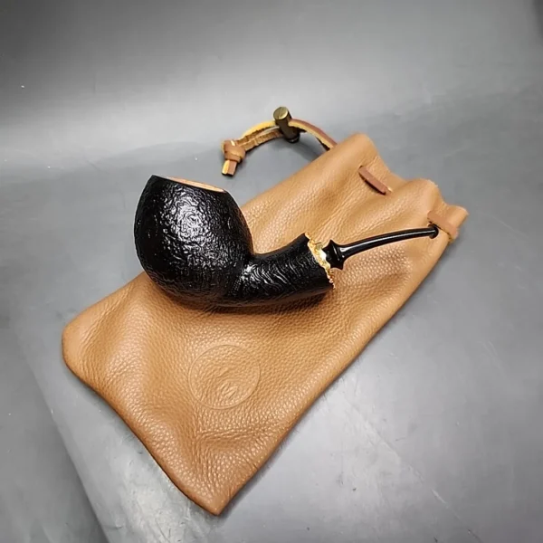 J Mouton Sandblasted Fish Handmade Briar Pipe, New - Image 14