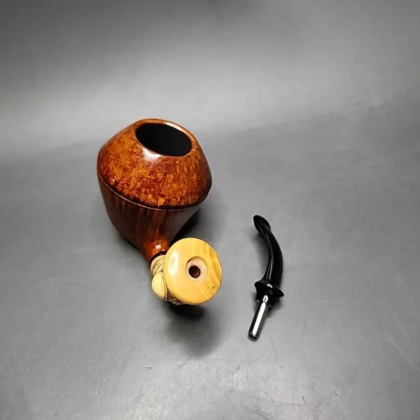 Doctor's Pipes Grand Flash Smooth Rhodesian w/ Boxwood Handmade Briar Pipe, New - Image 14