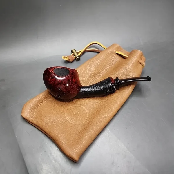 J Mouton Partially Sandblasted Spearfish Handmade Briar Pipe, New - Image 15
