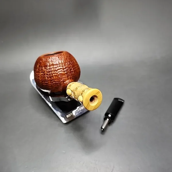 Doctor's Pipes Flash Grade Sandblasted Squat Tomato Handmade Briar Pipe, New - Image 16
