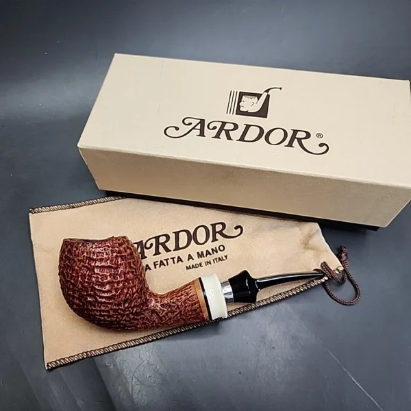 Ardor Urano Fantasy 2020 Sandblasted Bent Egg Estate Briar Pipe, 9mm, Italian Estates - Image 3