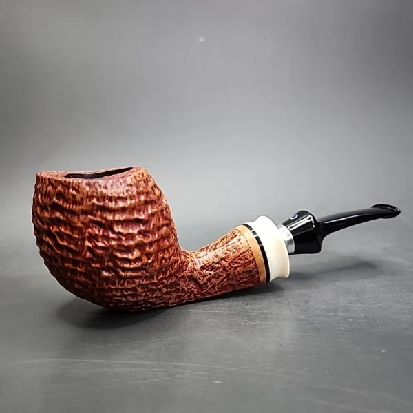 Ardor Urano Fantasy 2020 Sandblasted Bent Egg Estate Briar Pipe, 9mm, Italian Estates - Image 5