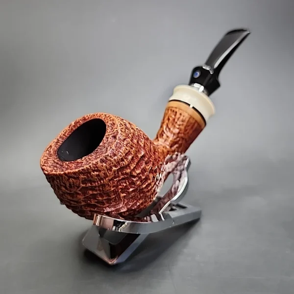 Ardor Urano Fantasy 2020 Sandblasted Bent Egg Estate Briar Pipe, 9mm, Italian Estates - Image 6