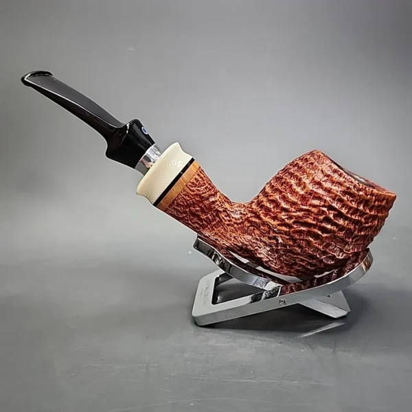 Ardor Urano Fantasy 2020 Sandblasted Bent Egg Estate Briar Pipe, 9mm, Italian Estates - Image 9