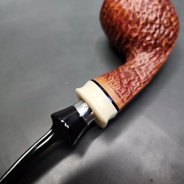 Ardor Urano Fantasy 2020 Sandblasted Bent Egg Estate Briar Pipe, 9mm, Italian Estates - Image 10