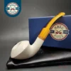 MBSD Meerschaum Deluxe Bent Rhodesian Block Meerschaum Pipe, Briar-Mortise
