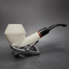 MBSD Meerschaum Deluxe Bent Rhodesian Block Meerschaum, Pipe Briar-Mortise - Image 3