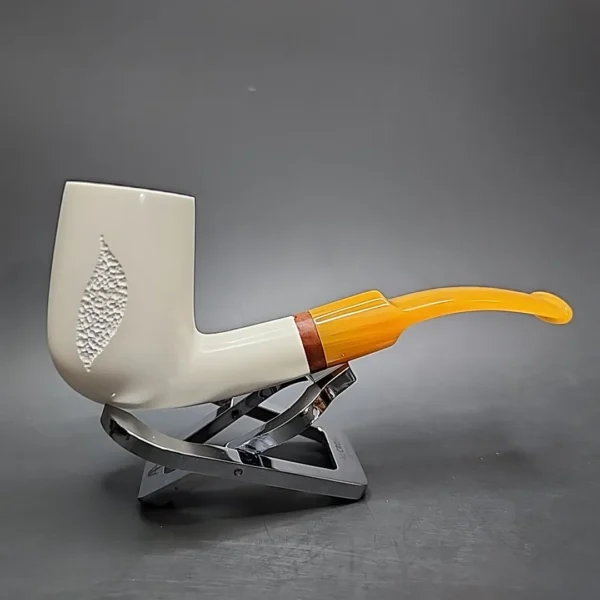 MBSD Meerschaum Deluxe Stack Billiard Block Meerschaum Pipe, Briar-Mortise - Image 3