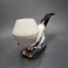 MBSD Meerschaum Deluxe Bent Rhodesian Block Meerschaum, Pipe Briar-Mortise - Image 4