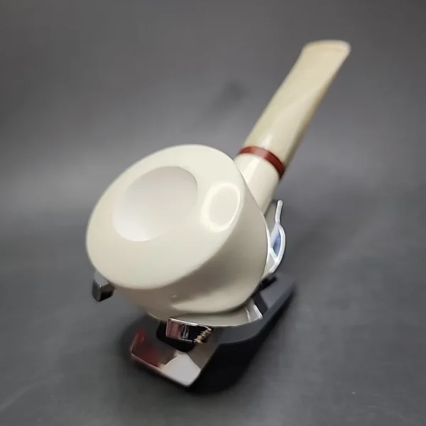 MBSD Meerschaum Deluxe Straight Pot Block Meerschaum Pipe, Briar-Mortise - Image 4