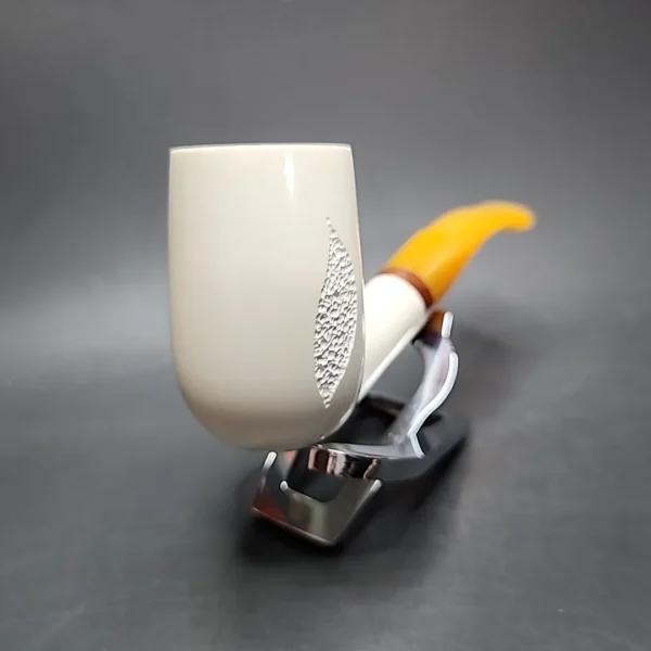 MBSD Meerschaum Deluxe Stack Billiard Block Meerschaum Pipe, Briar-Mortise - Image 4