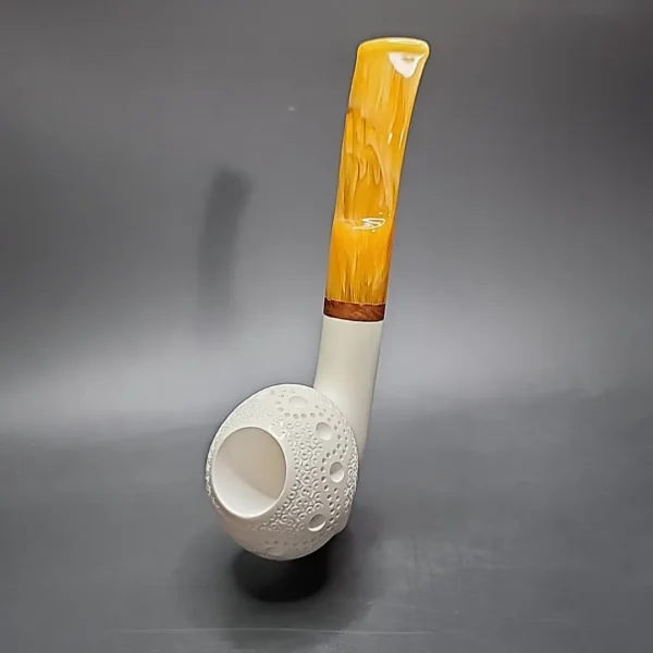 MBSD Meerschaum Deluxe Lattice Cavalier Block Meerschaum Pipe, Briar-Mortise - Image 5