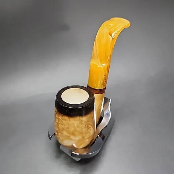 MBSD Meerschaum Deluxe Oom Paul Block Meerschaum Pipe, Briar-Mortise - Image 5