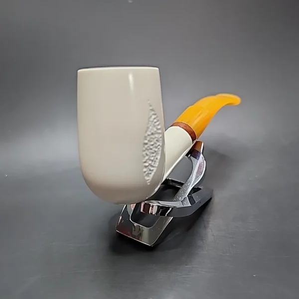 MBSD Meerschaum Deluxe Stack Billiard Block Meerschaum Pipe, Briar-Mortise - Image 5