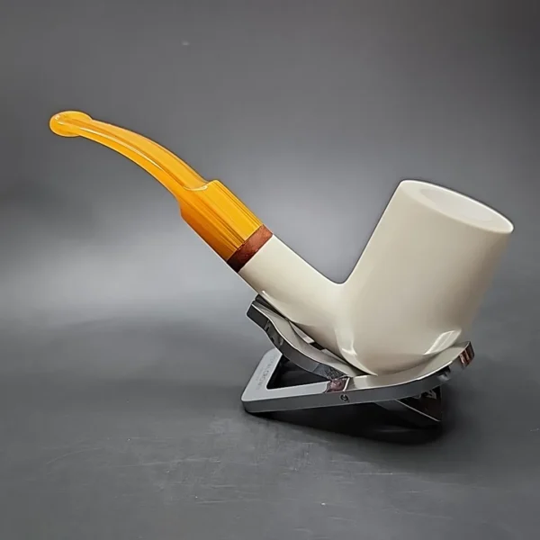 MBSD Meerschaum Deluxe Stack Billiard Block Meerschaum Pipe, Briar-Mortise - Image 7