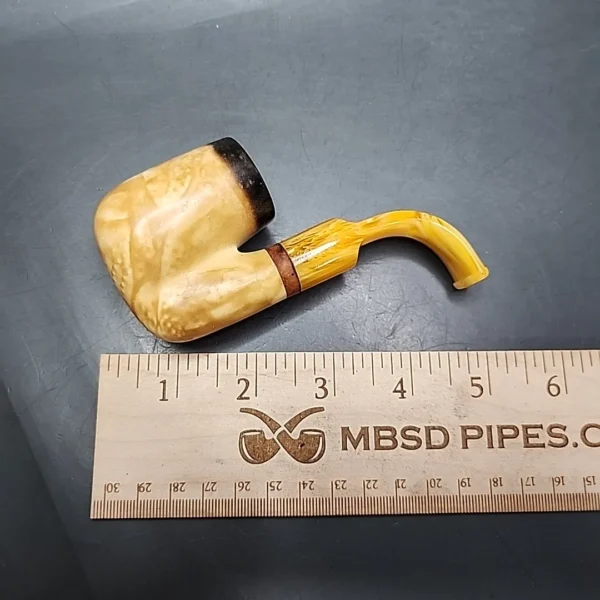 MBSD Meerschaum Deluxe Oom Paul Block Meerschaum Pipe, Briar-Mortise - Image 8