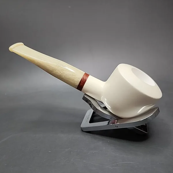 MBSD Meerschaum Deluxe Straight Pot Block Meerschaum Pipe, Briar-Mortise - Image 8