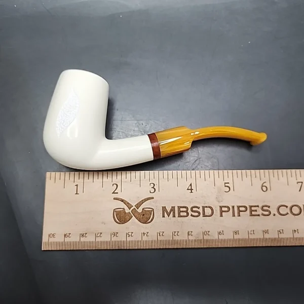 MBSD Meerschaum Deluxe Stack Billiard Block Meerschaum Pipe, Briar-Mortise - Image 8