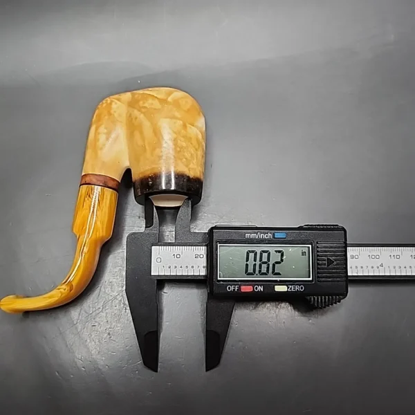MBSD Meerschaum Deluxe Oom Paul Block Meerschaum Pipe, Briar-Mortise - Image 9
