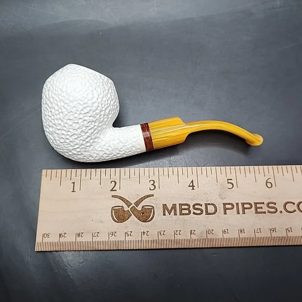 MBSD Meerschaum Deluxe Bent Rhodesian Block Meerschaum Pipe, Briar-Mortise - Image 9