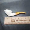MBSD Meerschaum Deluxe Bent Rhodesian Block Meerschaum Pipe, Briar-Mortise - Image 9