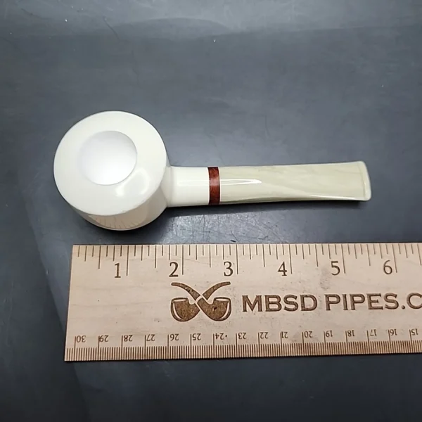 MBSD Meerschaum Deluxe Straight Pot Block Meerschaum Pipe, Briar-Mortise - Image 9