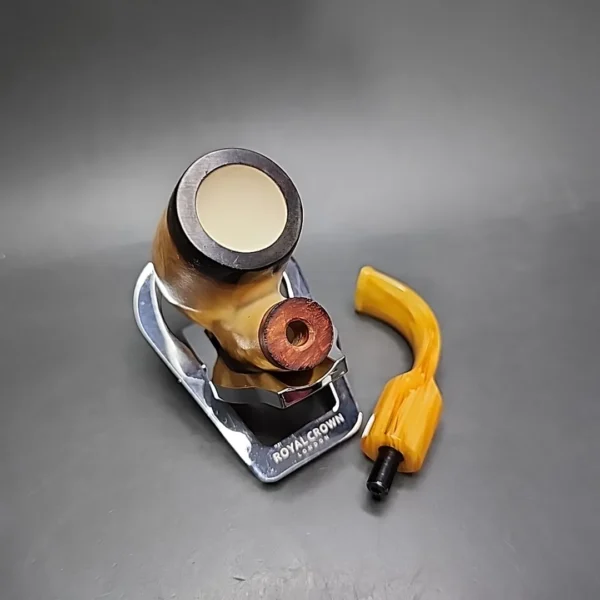 MBSD Meerschaum Deluxe Oom Paul Block Meerschaum Pipe, Briar-Mortise - Image 10
