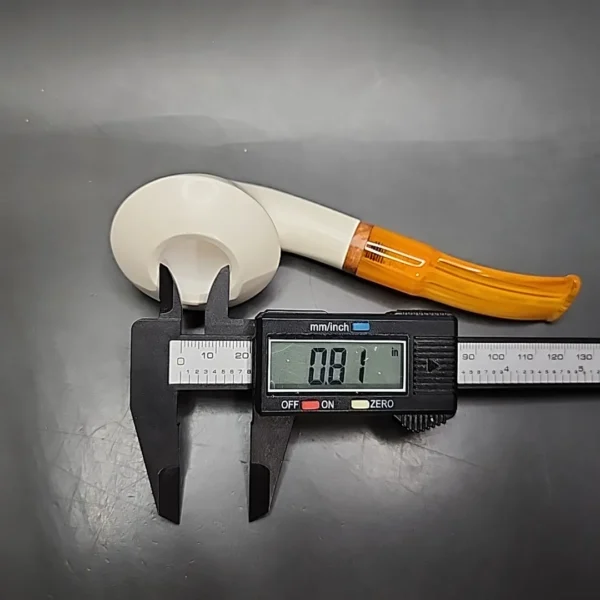 MBSD Meerschaum Deluxe Bent Rhodesian Block Meerschaum Pipe, Briar-Mortise - Image 10
