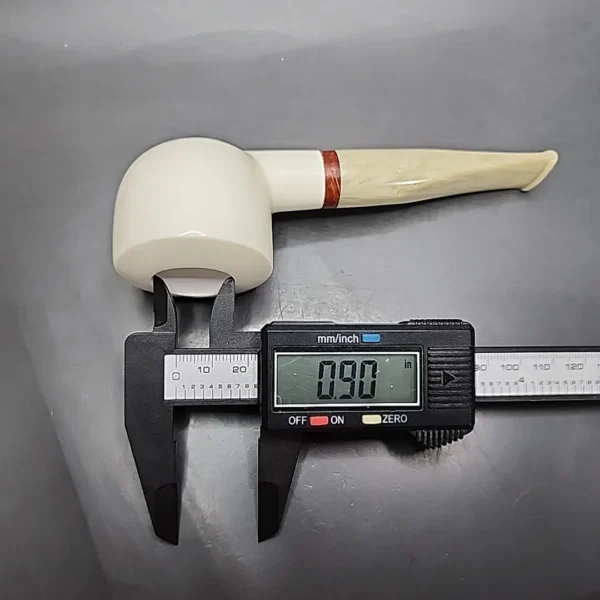 MBSD Meerschaum Deluxe Straight Pot Block Meerschaum Pipe, Briar-Mortise - Image 10