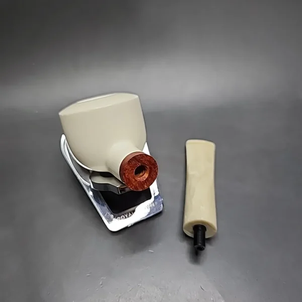 MBSD Meerschaum Deluxe Straight Pot Block Meerschaum Pipe, Briar-Mortise - Image 11