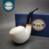MBSD Meerschaum Deluxe Smooth Bent Rhodesian Block Meerschaum Pipe, Briar-Mortise, New