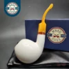 MBSD Meerschaum Deluxe Bent Apple Block Meerschaum Pipe, Briar-Mortise