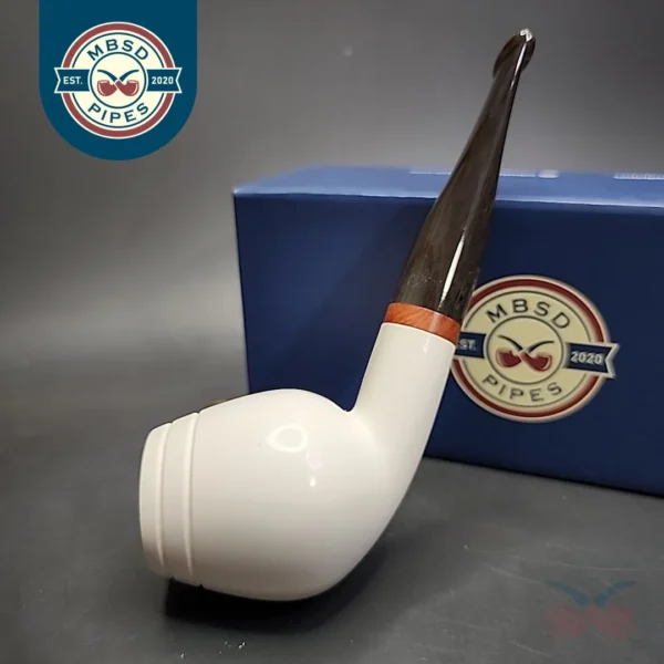 MBSD Meerschaum Deluxe Belge Block Meerschaum Pipe, Briar-Mortise