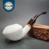 MBSD Meerschaum Deluxe Bent Rhodesian Block Meerschaum Pipe, Briar-Mortise, New