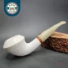 MBSD Meerschaum Deluxe Bent Rhodesian Block Meerschaum Pipe, Briar-Mortise, New