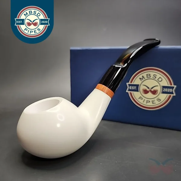 MBSD Meerschaum Deluxe Scoop Block Meerschaum Pipe, Briar-Mortise, New