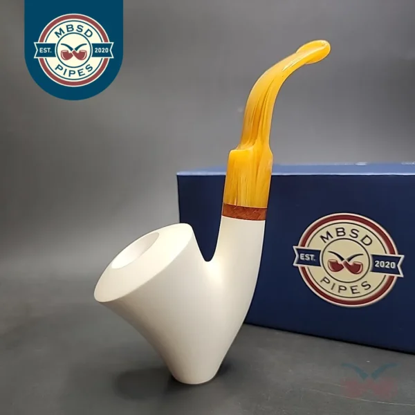 MBSD Meerschaum Deluxe Ballerina Block Meerschaum Pipe, Briar-Mortise