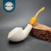 MBSD Meerschaum Deluxe Bent Rhodesian Block Meerschaum Pipe, Briar-Mortise