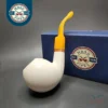 MBSD Meerschaum Deluxe Smooth Bent Apple Block Meerschaum Pipe Briar-Mortise