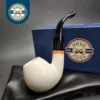 MBSD Meerschaum Deluxe Bent Brandy Block Meerschaum Pipe, Briar-Mortise, New