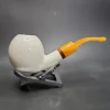 MBSD Meerschaum Deluxe Bent Apple Block Meerschaum Pipe, Briar-Mortise - Image 3