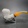 MBSD Meerschaum Deluxe Rusticated Rhodesian Block Meerschaum Pipe, Briar-Mortise, New - Image 3